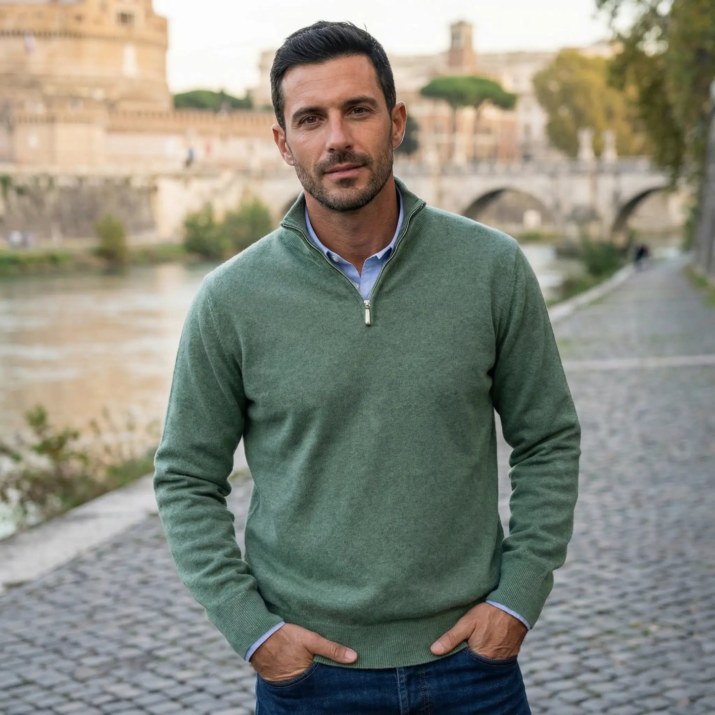 Maglione in Cashmere con Zip